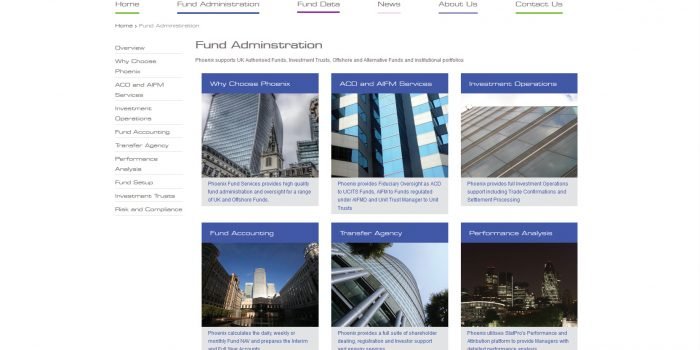 Phoenix Fund Services Website Design