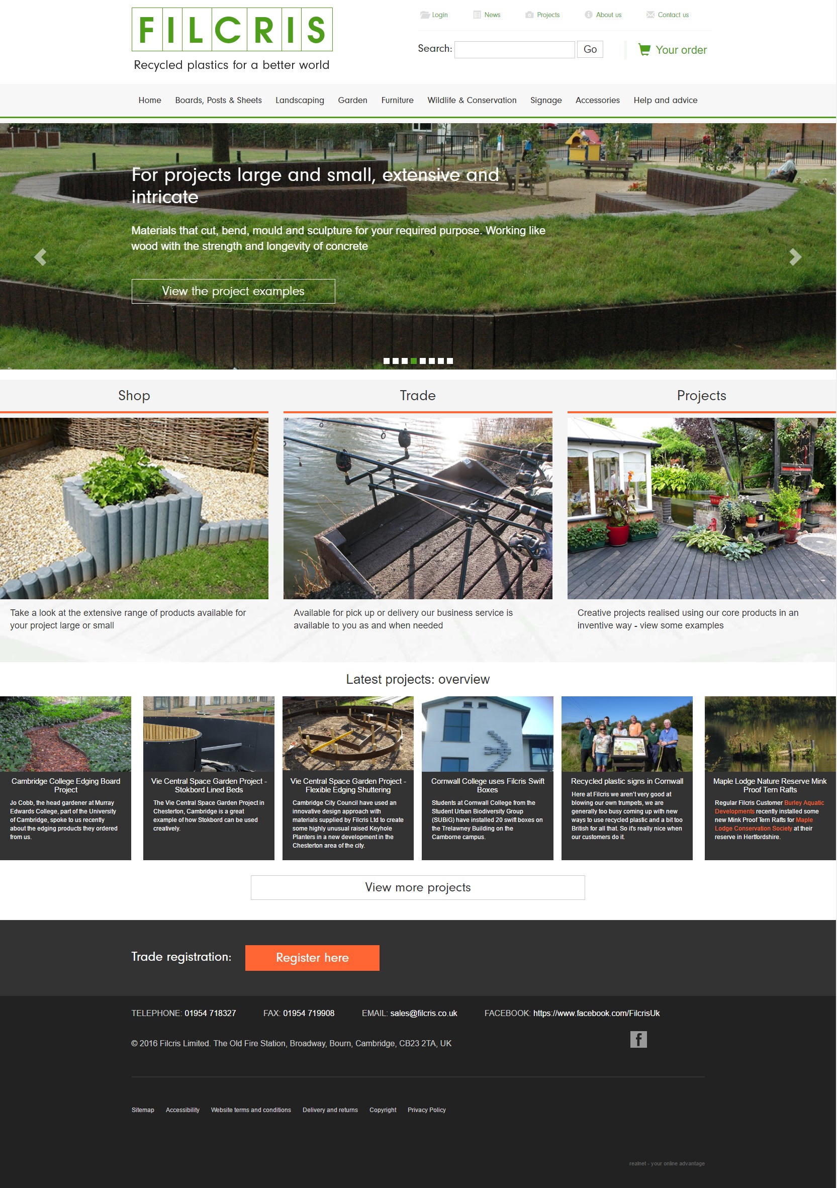 Filcris website home page design