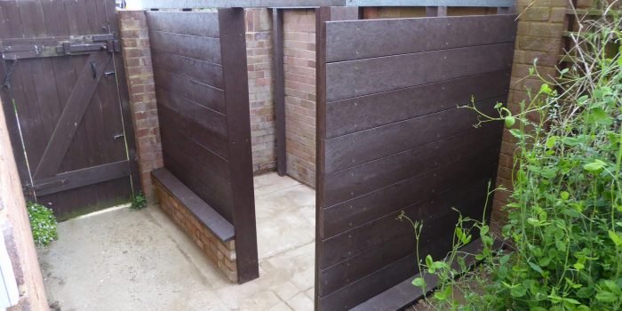 View Of Posts And Slats From Outside The Shed