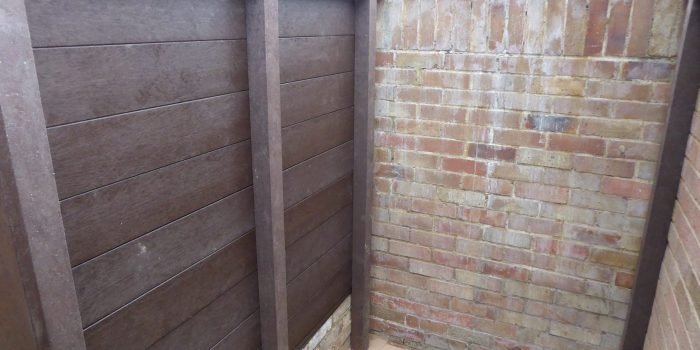 View Of Posts And Slats From Inside The Shed