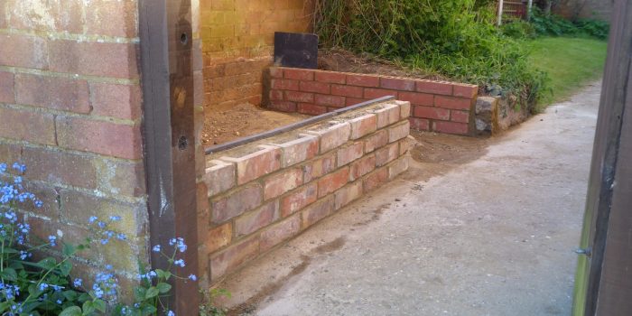 Bricks Laid And Ready For Post Attachment