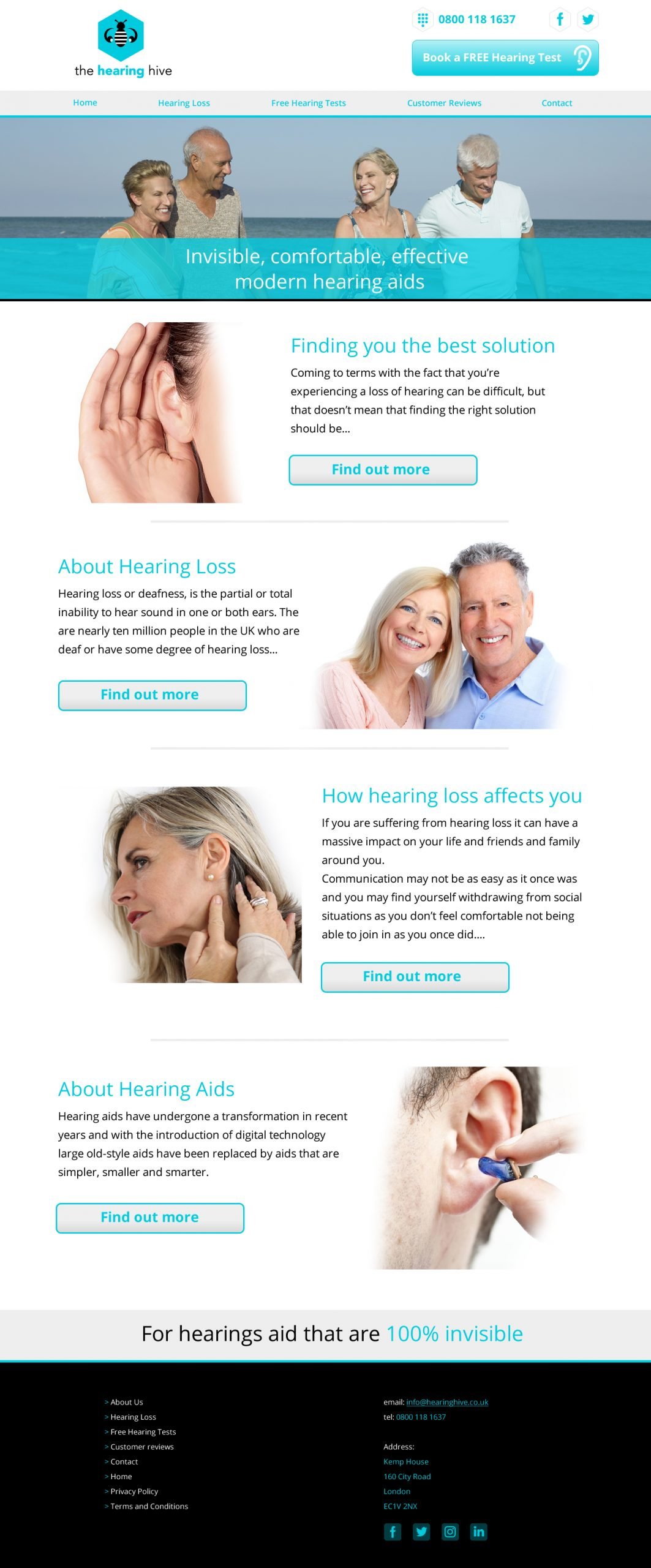 The Hearing Hive website home page