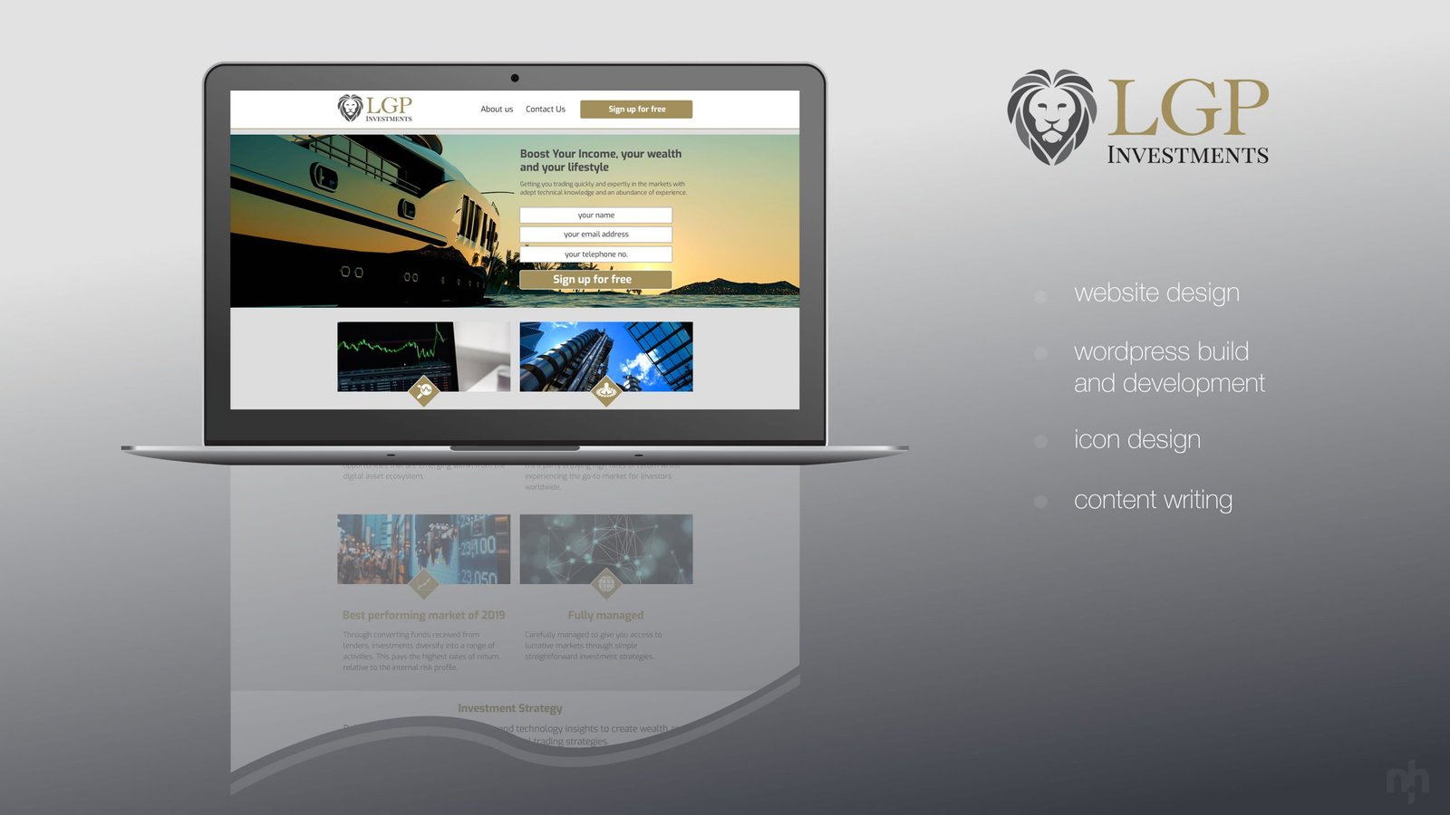Liongate Investment Website Home Page Design