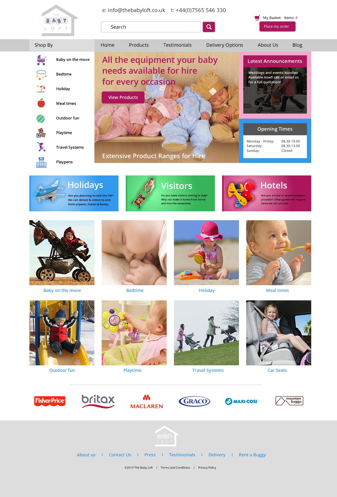 The Baby Loft website home page design