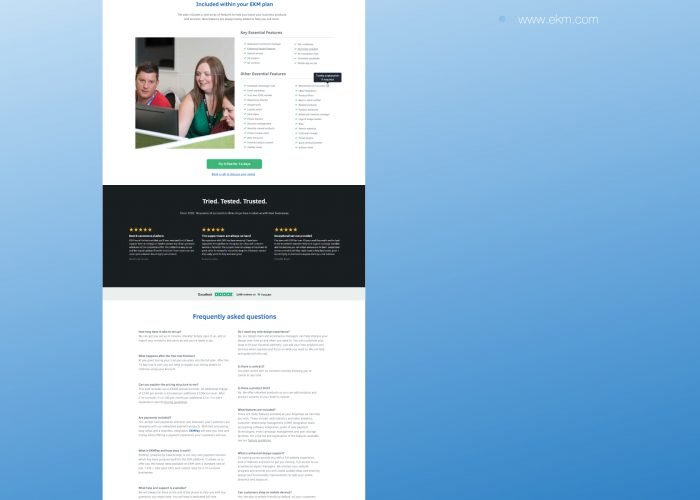 EKM - Website Design Update For Pricing
