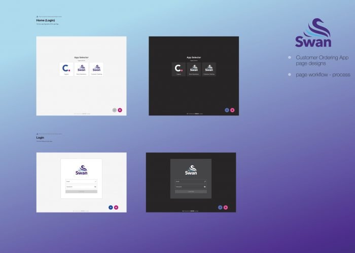 Swan Retail UX UI - Customer Ordering App Page Designs