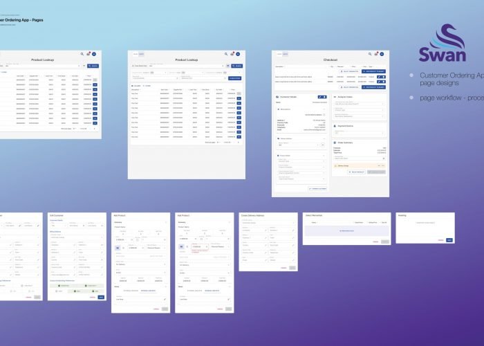 Swan Retail UX UI - Customer Ordering App Page Designs