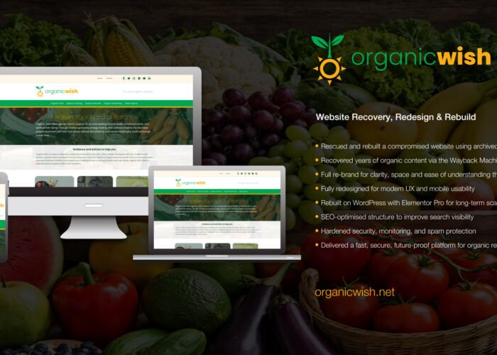 Organic Wish - Website Design And Re-build And Recovery
